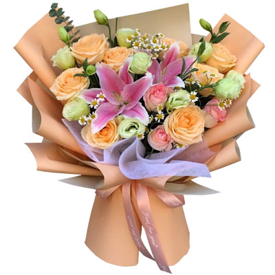 玉林11朵玫瑰桔梗百合，陪你每个季节